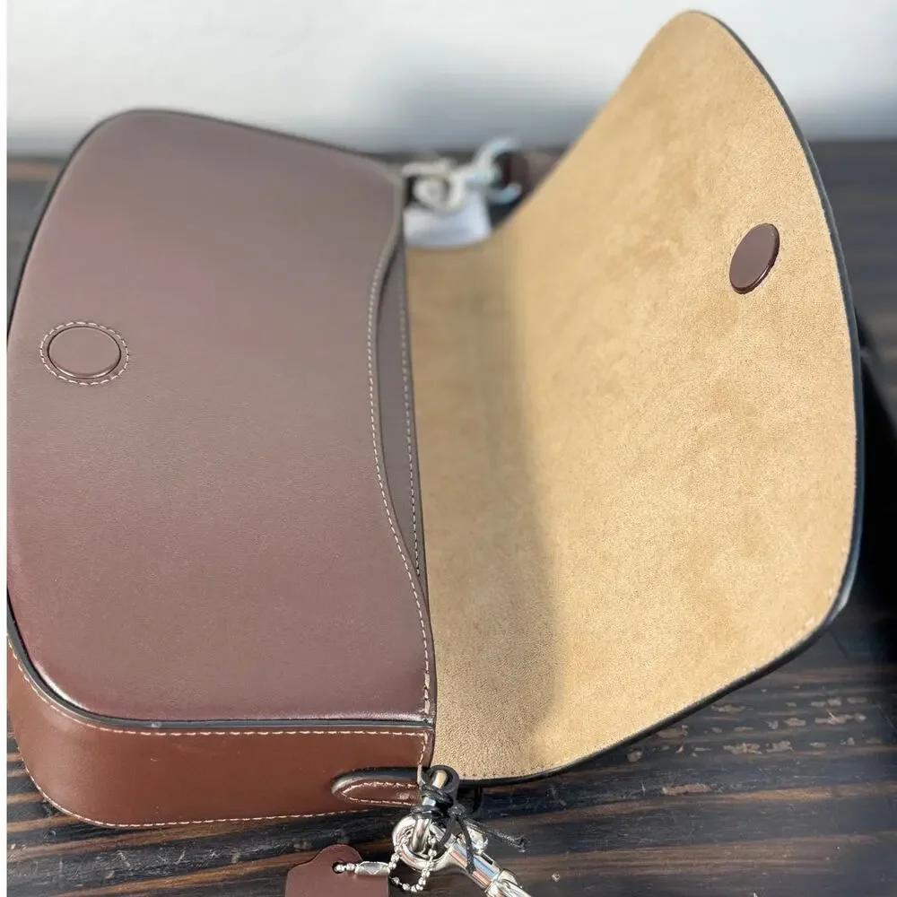 NWT Coach Andrea Shoulder bag‎ in Brown Signature Jacquard